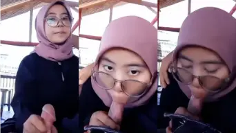 ABG Hijab Ngemut Punya Ayang di Cafe