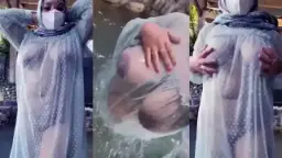Tante Jilboobs Baju Transparan Outdoor