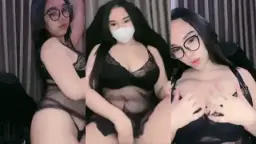 Tambah Montok Ratu Glowing Mango Black Lingerie
