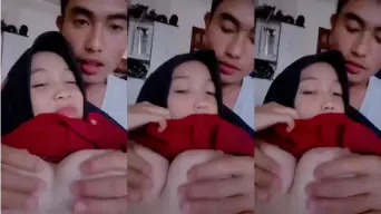Toket Adik Hijab Diremas Kakak Tiri