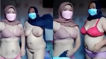 Duo Tante Hijab Bugil Toket Gede