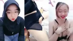 Hijab Hitam Live Pamer Tubuh Mulus